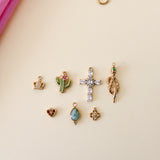 Pendentif couronne strass 7x9mm