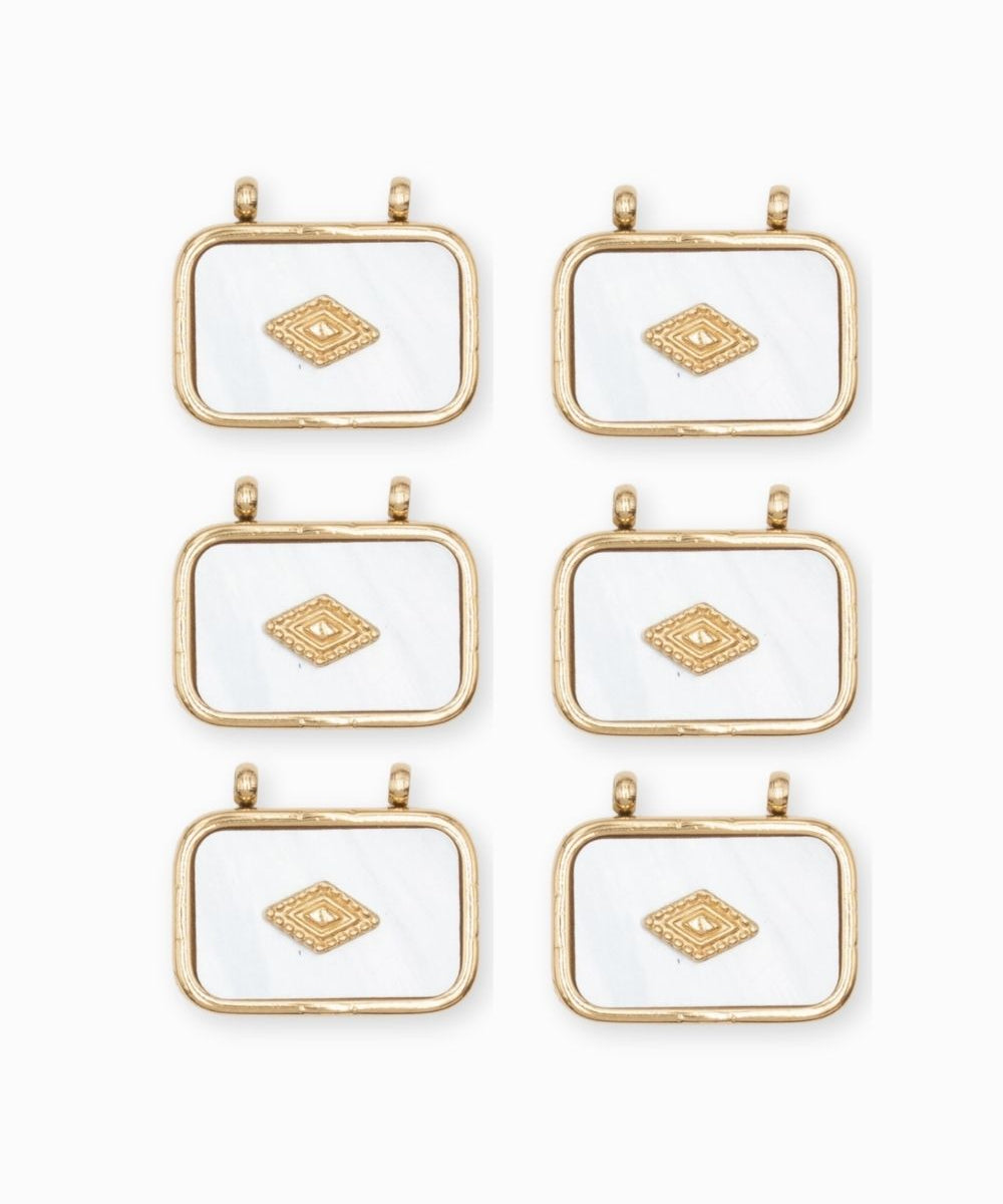 Pendentif rectangle plate pierre fine 14x20,50mm