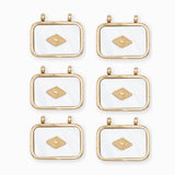 Pendentif rectangle plate pierre fine 14x20,50mm