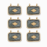 Pendentif rectangle bombée pierre fine 14x20.50mm