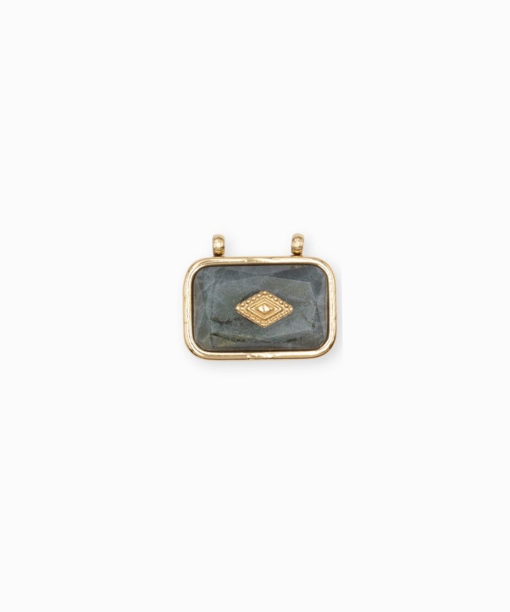 Pendentif rectangle bombée pierre fine 14x20.50mm