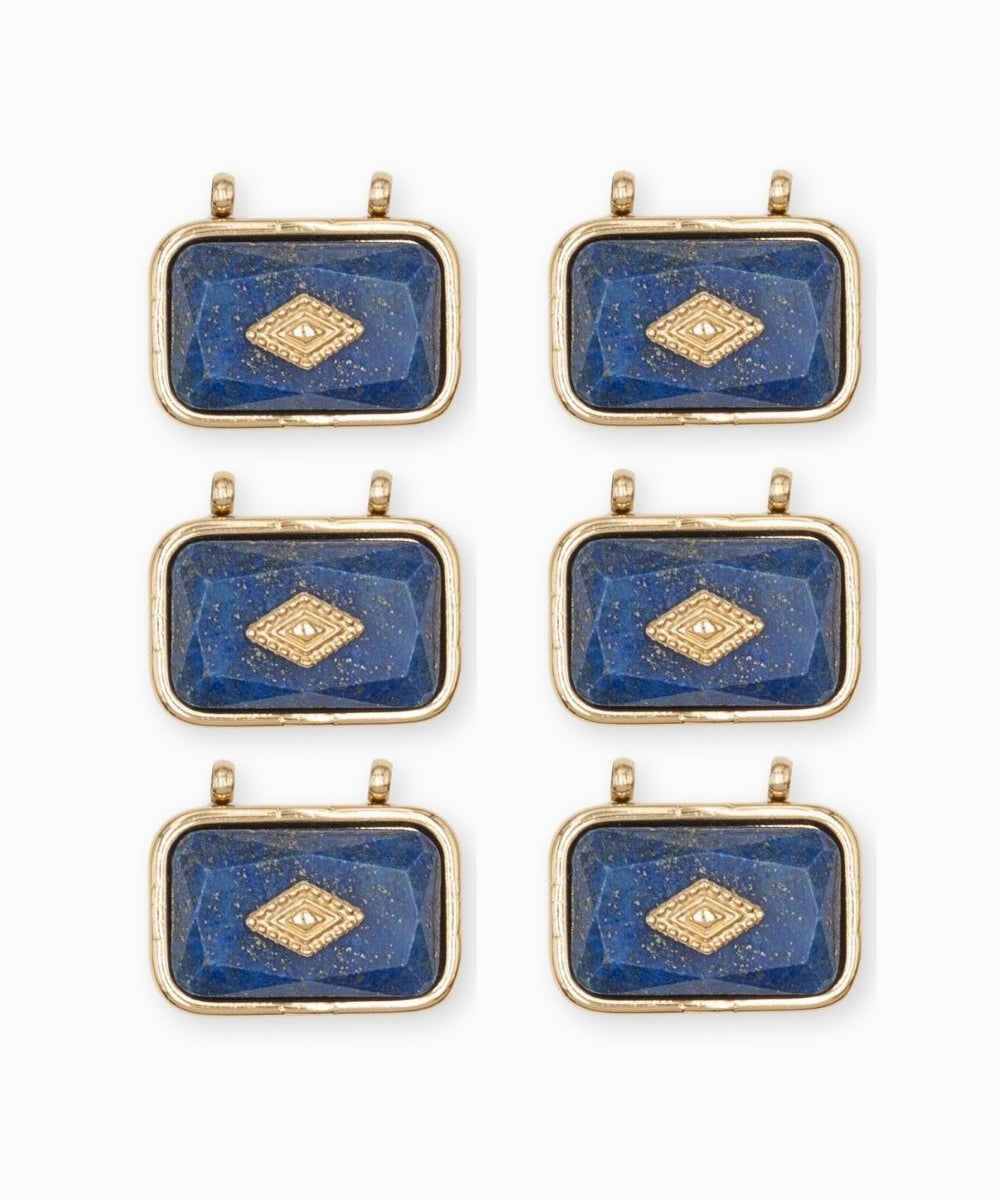 Pendentif rectangle bombée pierre fine 14x20.50mm