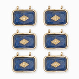 Pendentif rectangle bombée pierre fine 14x20.50mm