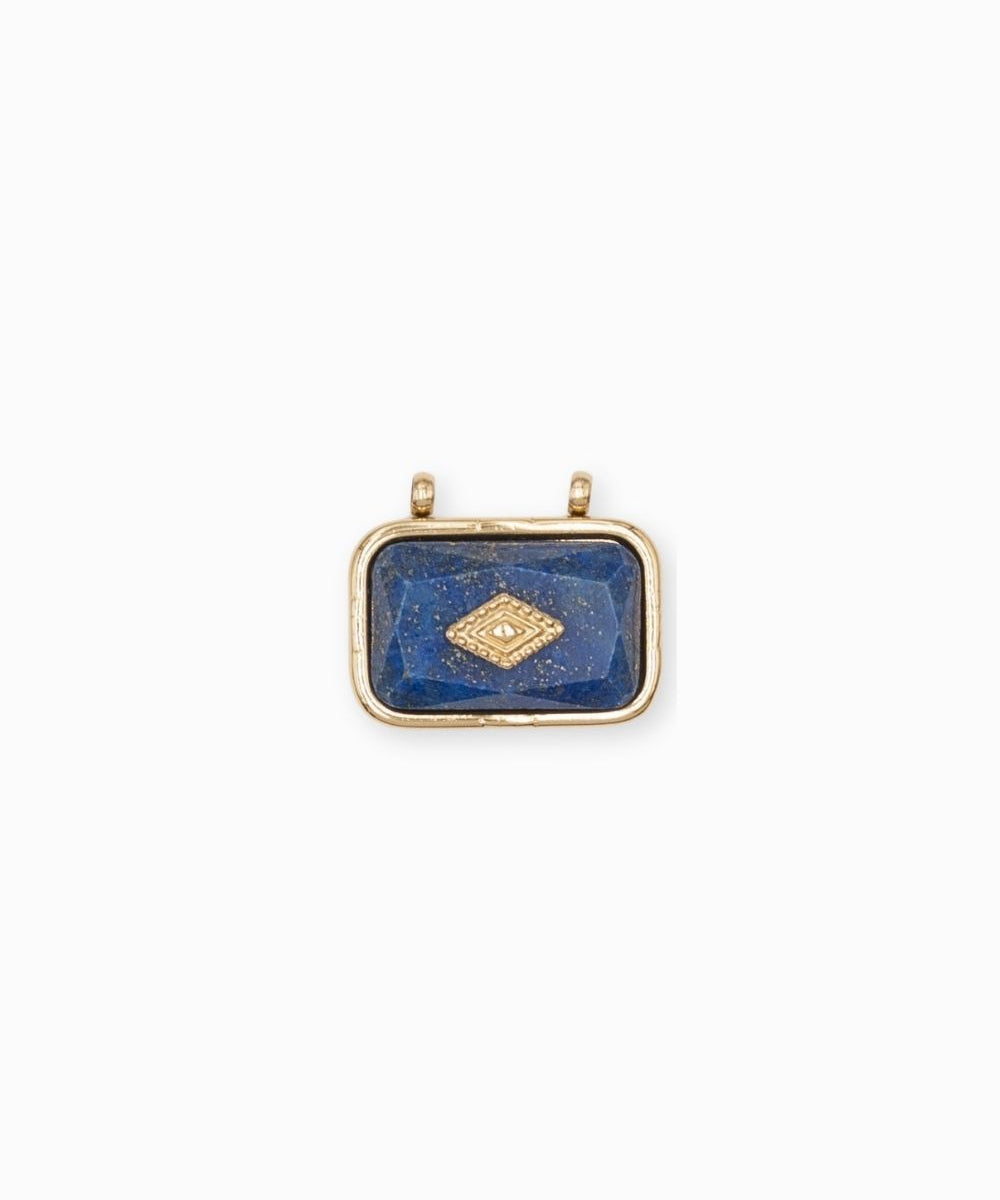 Pendentif rectangle bombée pierre fine 14x20.50mm