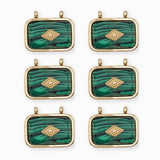 Pendentif rectangle bombée pierre fine 14x20.50mm