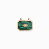 Pendentif rectangle bombée pierre fine 14x20.50mm