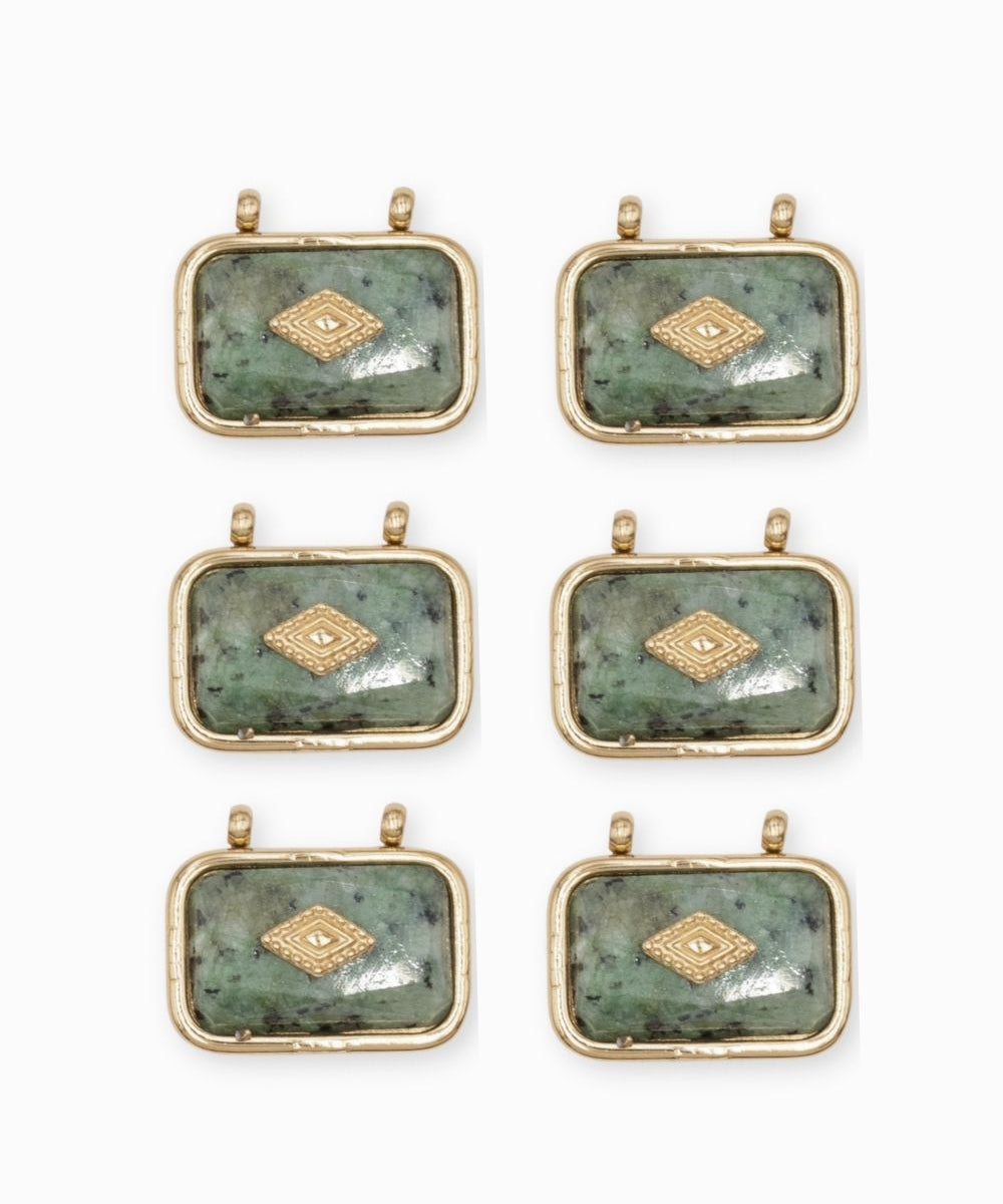 Pendentif rectangle bombée pierre fine 14x20.50mm
