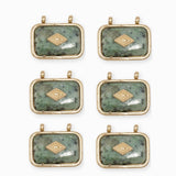 Pendentif rectangle bombée pierre fine 14x20.50mm