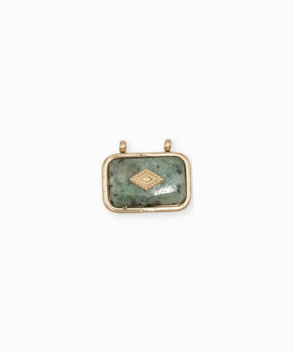 Pendentif rectangle bombée pierre fine 14x20.50mm