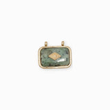 Pendentif rectangle bombée pierre fine 14x20.50mm