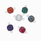 Intercalaire carré sertie en pierres fines 9.5mm - Lot mélangé