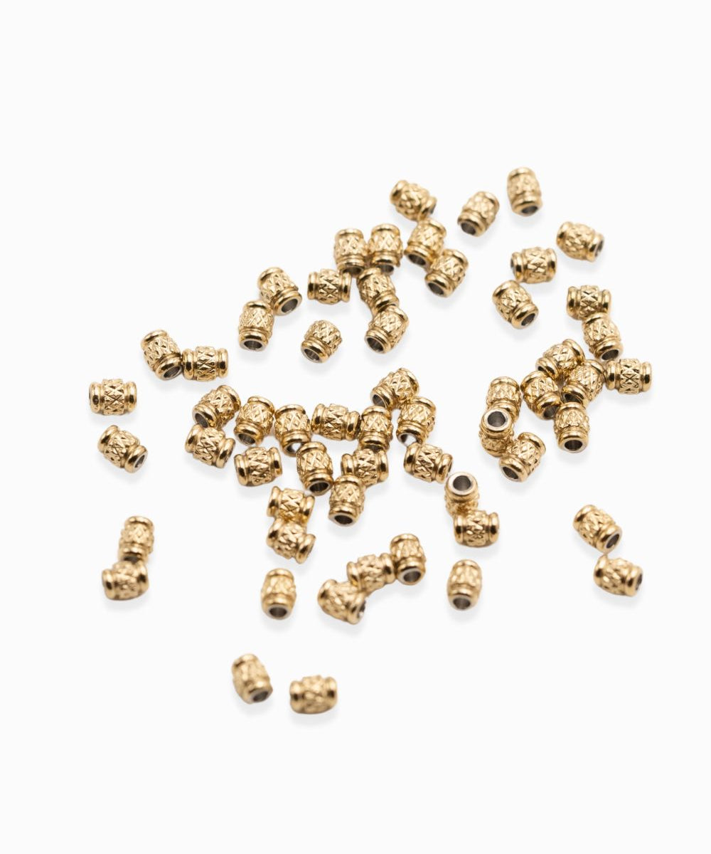 Intercalaires perles dorés 4x3mm