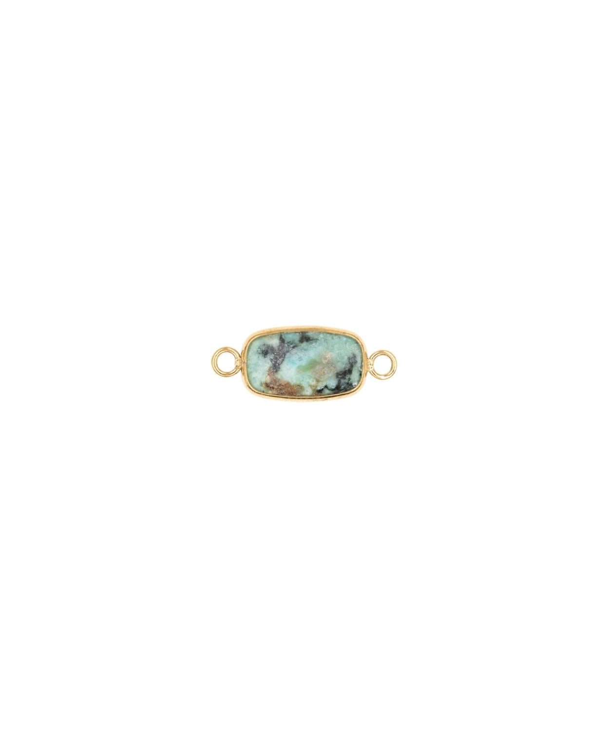Intercalaires rectangles - Pierres fines 12x8mm doré