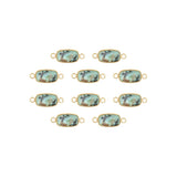 Intercalaires rectangles - Pierres fines 12x8mm doré
