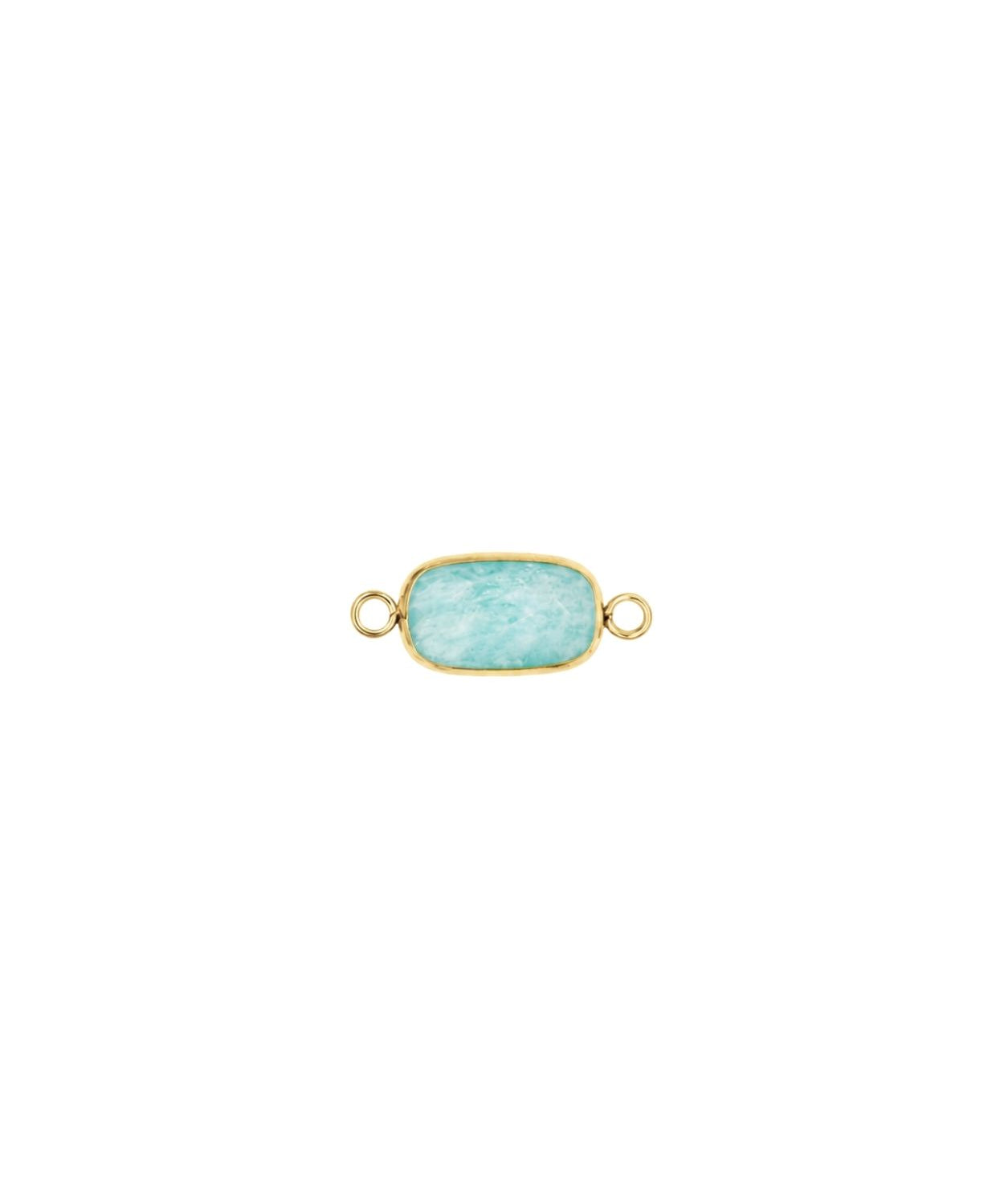 Intercalaires rectangles - Pierres fines 12x8mm doré