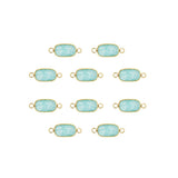 Intercalaires rectangles - Pierres fines 12x8mm doré