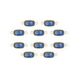 Intercalaires rectangles - Pierres fines 12x8mm doré