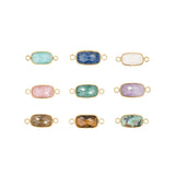 Intercalaires rectangles - Pierres fines 12x8mm doré - Lot mélangé