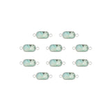 Intercalaires rectangles - Pierres fines 12x8mm rhodié