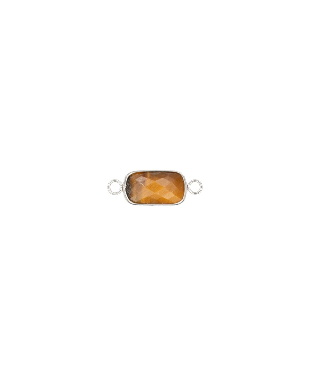 Intercalaires rectangles - Pierres fines 12x8mm rhodié