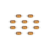 Intercalaires rectangles - Pierres fines 12x8mm rhodié
