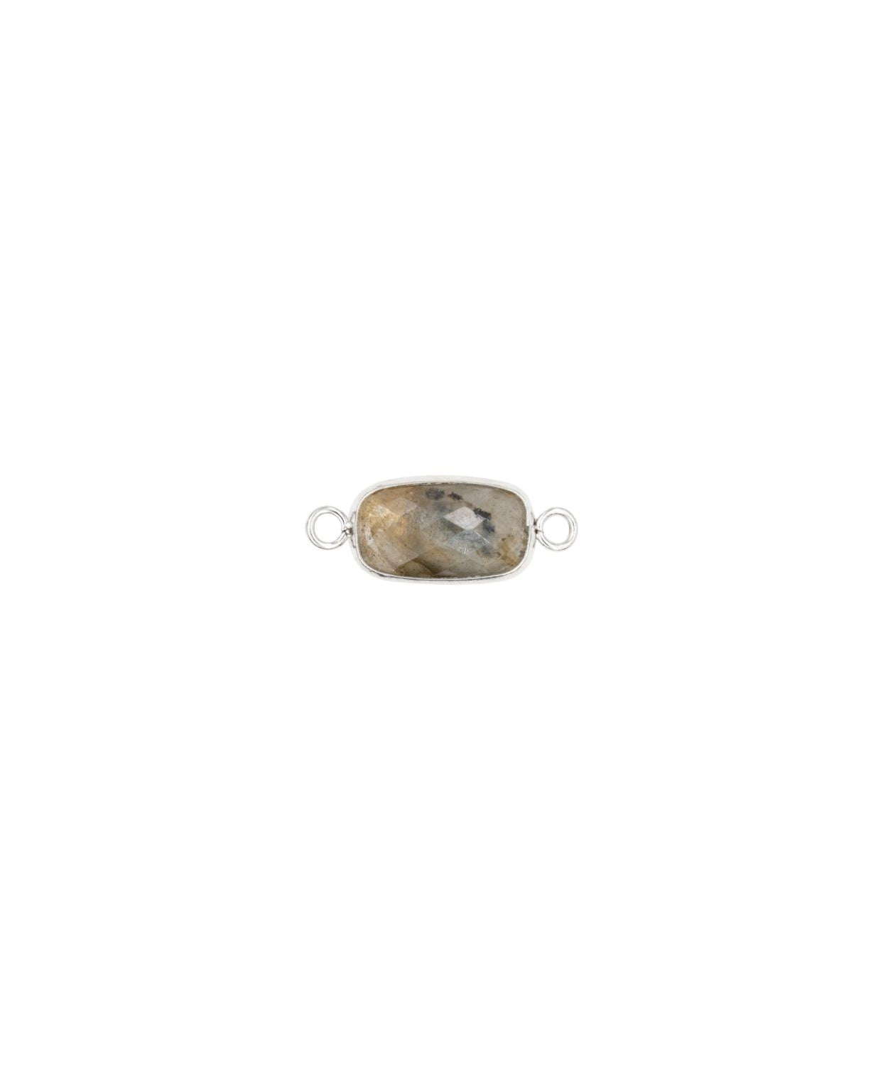 Intercalaires rectangles - Pierres fines 12x8mm rhodié