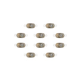 Intercalaires rectangles - Pierres fines 12x8mm rhodié