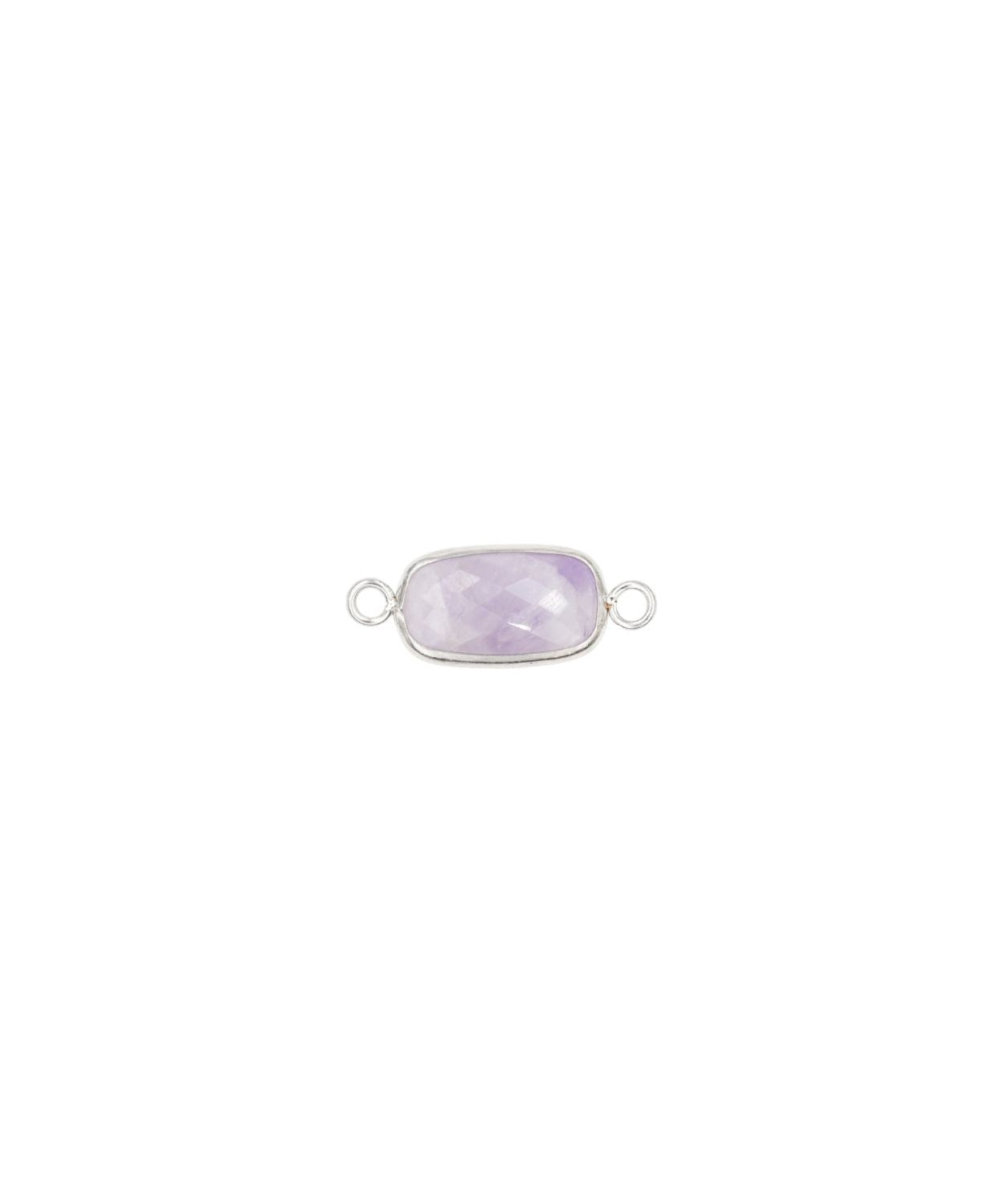 Intercalaires rectangles - Pierres fines 12x8mm rhodié