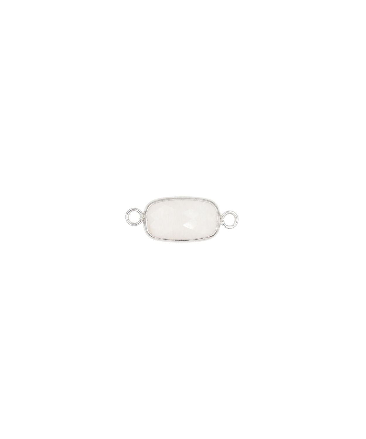 Intercalaires rectangles - Pierres fines 12x8mm rhodié