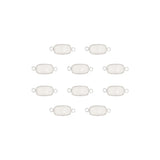Intercalaires rectangles - Pierres fines 12x8mm rhodié
