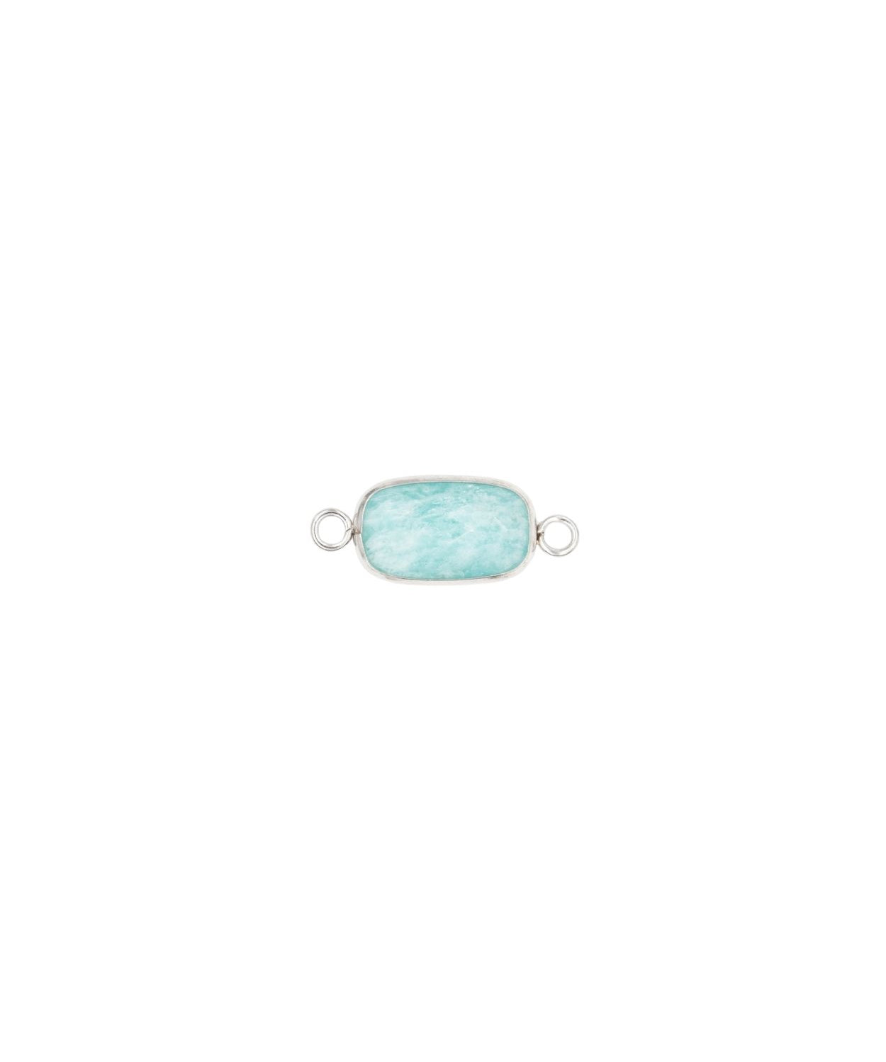 Intercalaires rectangles - Pierres fines 12x8mm rhodié