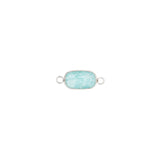 Intercalaires rectangles - Pierres fines 12x8mm rhodié