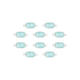 Intercalaires rectangles - Pierres fines 12x8mm rhodié