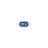 Intercalaires rectangles - Pierres fines 12x8mm rhodié