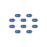 Intercalaires rectangles - Pierres fines 12x8mm rhodié