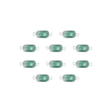 Intercalaires rectangles - Pierres fines 12x8mm rhodié