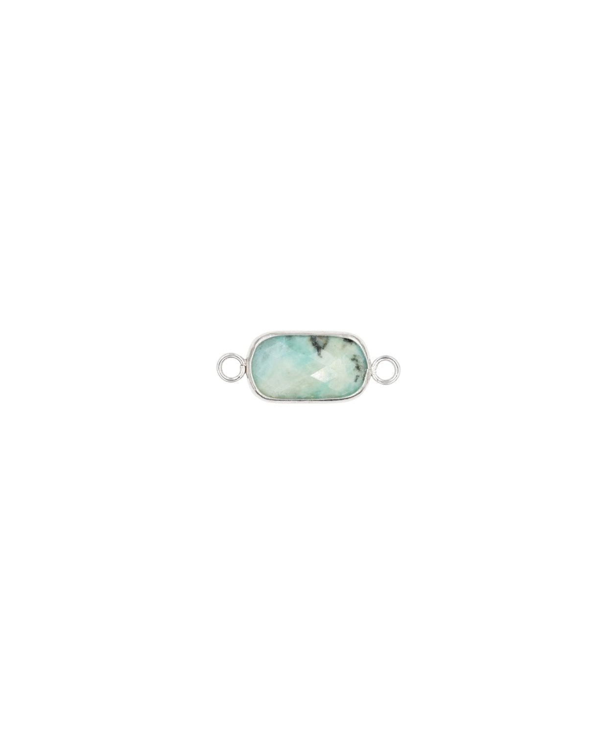 Intercalaires rectangles - Pierres fines 12x8mm rhodié