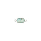 Intercalaires rectangles - Pierres fines 12x8mm rhodié