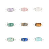 Intercalaires rectangles - Pierres fines 12x8mm rhodié - Lot mélangé
