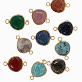 Intercalaire triangle en pierres fines 11mm - Lot mélangé