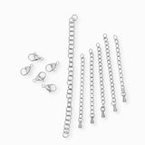 KIT Mousqueton 12mm 
+ anneau 5x0.8mm
+ 5 chaînettes rallonge