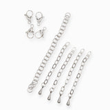 KIT Mousqueton 15mm 
+ anneau 6x1mm
+ 4 chaînettes rallonge