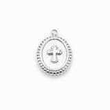 Pendentif médaille croix nacre 15x12mm