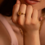 Bague boule martelée 10x8mm