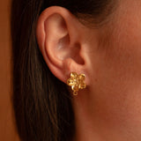 Clous d'oreilles fleurs avec attache 14mm
