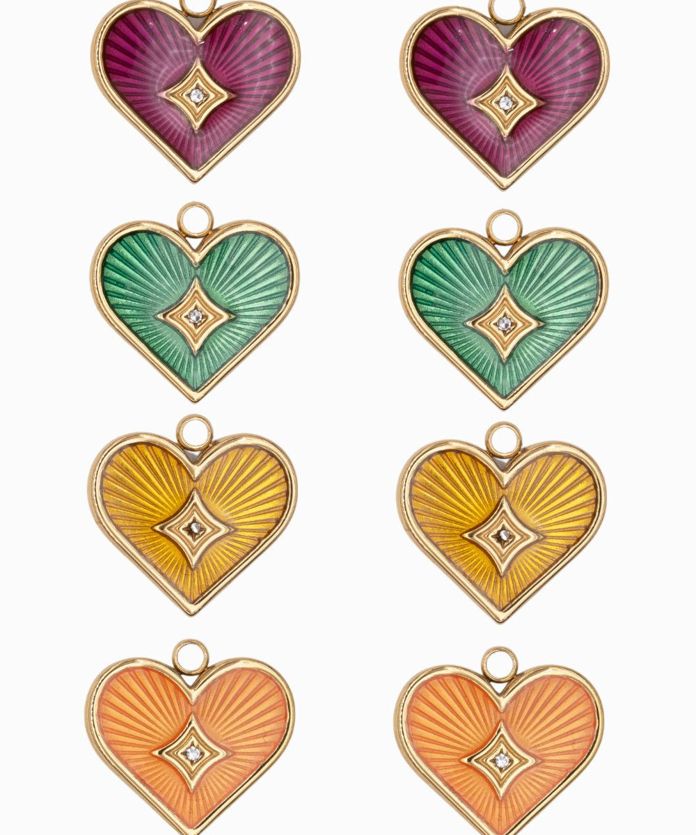 Pendentifs coeur 16x15mm - Lot mélangé