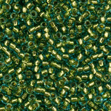 Miyuki Seed Bead, 11/0 col 953, 24kt Gold Lined Lt Aqua