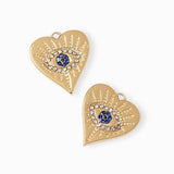 Médaille coeur à strass 19x18mm