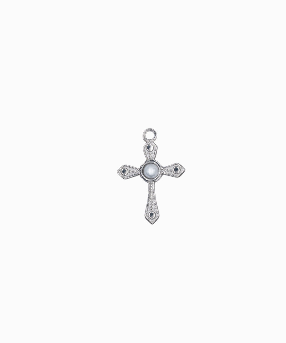 Médaille croix et nacre 19x14mm