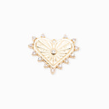 Médaille rayons coeur strass 23x30mm